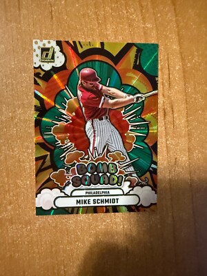 2025 Donruss Baseball - Mike Schmidt - #20 Bomb Squad Green Laser Parallel