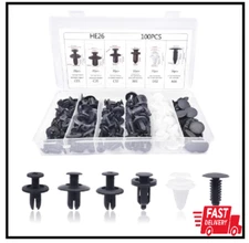 100Pcs Plastic Car Body Trim Clips Universal Auto Rivet Fasteners Expansion Scre