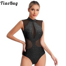 Womens Figure Skating Leotard Ballet Dance Rhythmic Gymnastics Bodysuit Costume