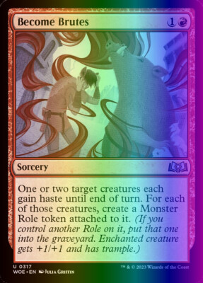 MTG Magic the Gathering Become Brutes (317/515) Wilds of Eldraine LP FOIL