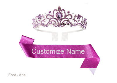 Silver Tiara w/ Purple Rhinestones