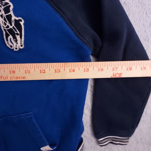Polo Ralph Lauren Hoodie Boys 7 Big Pony Fleece Raglan Youth Full Zip Jacket - Picture 9 of 9