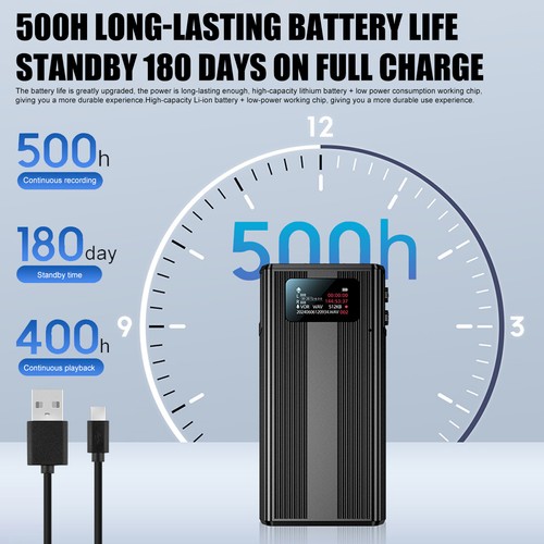 500Hrs Mini Spy Voice Activated Recorder Digital Audio Magnetic 32GB MP3 Player - Picture 8 of 12