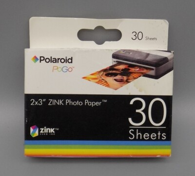 Polaroid Zink Photo Paper 30 Sheets 2x3 Inch New Old Stock Exp 08/09 POGO