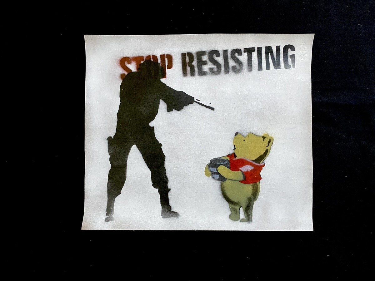 Rare-Winnie The Pooh- Stop Resisting- Original Work Signed 