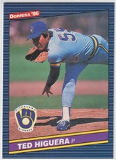 1986 Leaf Donruss - TED HIGUERA - #351 - Milwaukee Brewers BOX FRESH