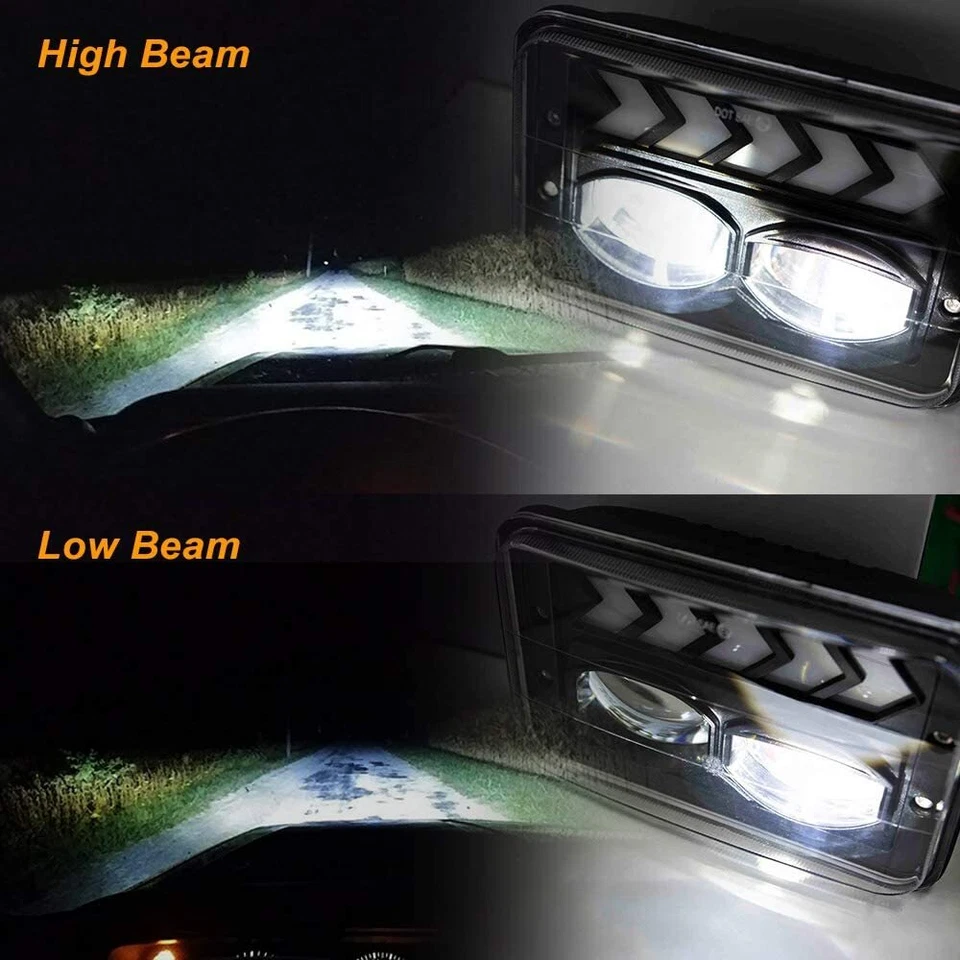 5x7" 7x6" LED Headlight Hi/Lo Sealed Beam DRL For Ford F600/700/800 FT900 F-100 - Image 3 of 4