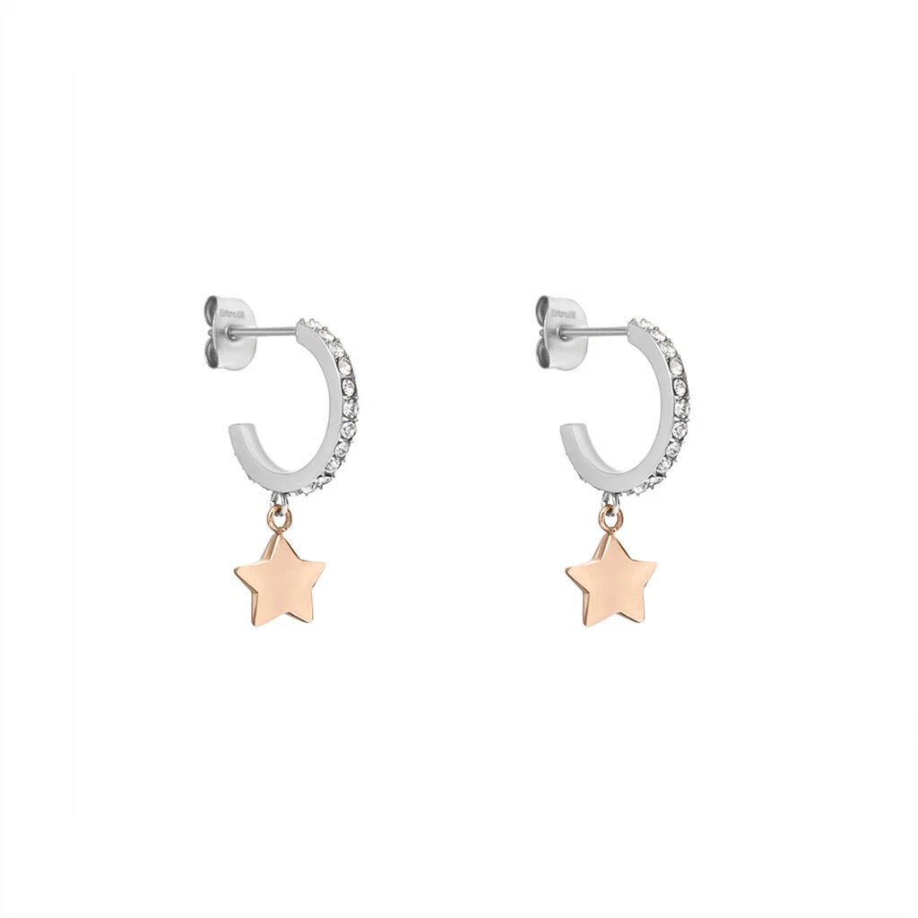 555Jewelry - Orecchini pendenti a perno con zirconia cubica e