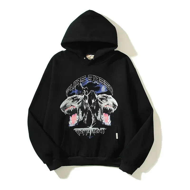 Represent Pure Breed Vintage Black Hoodie Sweatshirt X-Large