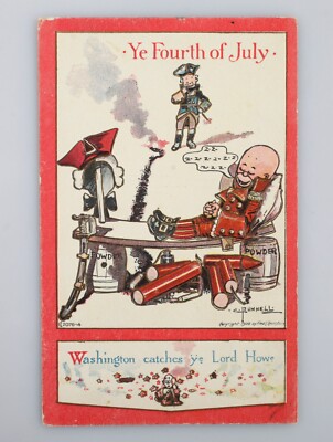 Vintage Postcard Patriotic Ye 4th of July Washington Lord Howe Bunnell 1908
