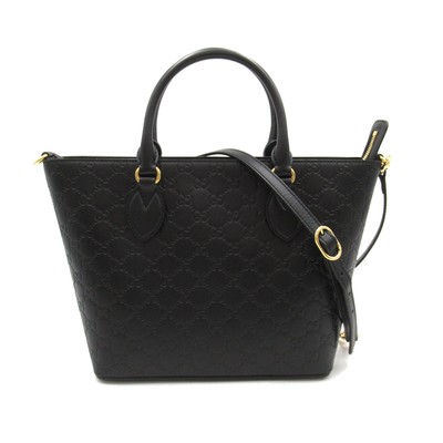GUCCI Guccissima 2way Shoulder Tote Hand Bag 432124 leather Black 