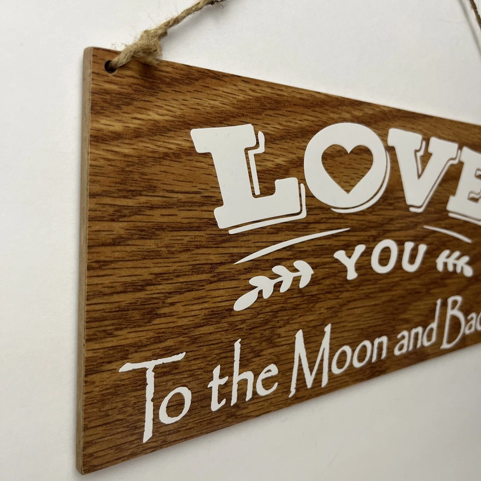 Love You To The Moon And Back repurposed wood flooring rustic wall decor sign - Image 2 of 4