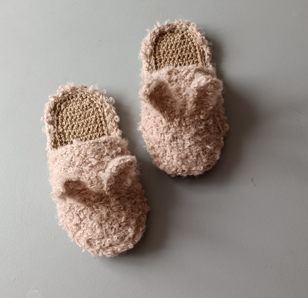 Bunny slippers house non-slip sole fluffy rabbit Shoes Beige women