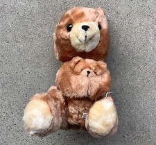 Vtg 1977 Dakin Bear Plush Hugging Mama And Baby Cub 11  Cute Stuffed Animal