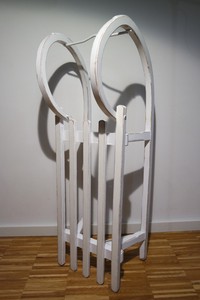 Holzschlitten Deko Shabby Vintage Holz Massiv Landhaus Dekoration Handbemalt Ebay