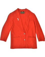 Giesswein Womens 2 Button Blazer Jacket Uk 12 Medium Red New Wool Ai16