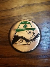 Fighting Irish! Hand Made Hand Stamped Custom Copper Golf Ball Marker!