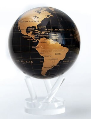 Black And Gold 6 Inch MOVA Globe Solar Powered