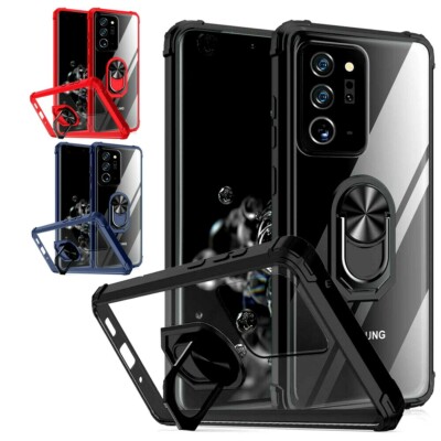 For Samsung Galaxy Note 20 S21 S20 FE Ultra 10 Plus Kickstand CLEAR Phone Case