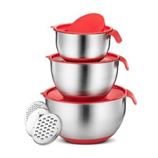 Stainless Bowls lid Non-Slip Silicone Cake Baking Salad Kitchen Cooking Tool