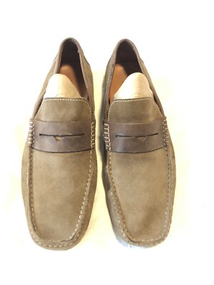 ZARA Man Mens Driving Loafers Beige Suede Leather Sz 10 EU  display picture 1