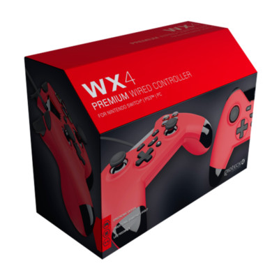 Gioteck Wx4 Wired Red Controller (Switch, PS3 & PC) (Nintendo Switch) - NEW