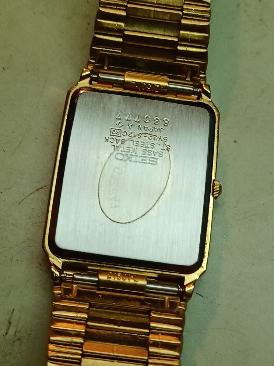 NOS SEIKO QUARTZ 27mm x 36mm DATE Golden Plated ORGNL BOX NOS SEIKO QUARTZ 27mm x 36mm DATE Golden Plated ORGNL BOX