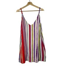 Forever 21 Colorful Vertical Stripe Mini Shift Dress L