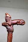 Walking Stick with Natural Wood Wolf Wooden hand Carved Cane Unique Handcrafted