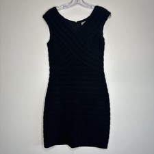 Wallis Dress UK 10 Black Bodycon Sleeveless Layered Stretch