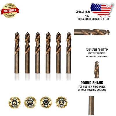 Superior Cobalt Steel Drill Bit Set - 0.36 Inch Diameter, Heavy Duty Performance