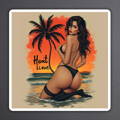 Vinyl Aufkleber Sexy Pin Up Girl Biker Sticker Laptopaufkleber Man Cave Deko