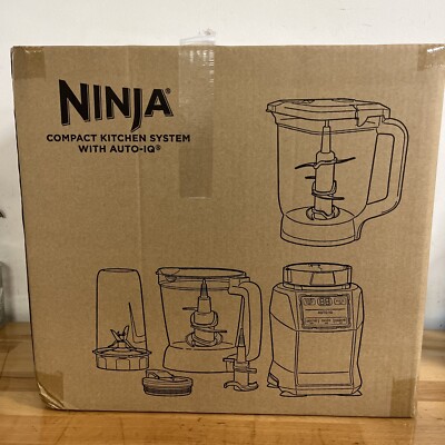 Ninja AMZ493BRN Compact Kitchen System Auto-IQ Blender GRAY NEW  622356569262|