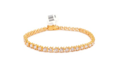 Ross Simons Gold Plated Sterling Silver 925 Cubic Zirconia Tennis Bracelet 7.5''