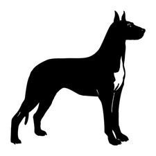 Great Dane Dog Det Decal Sticker Black Die Cut Vinyl