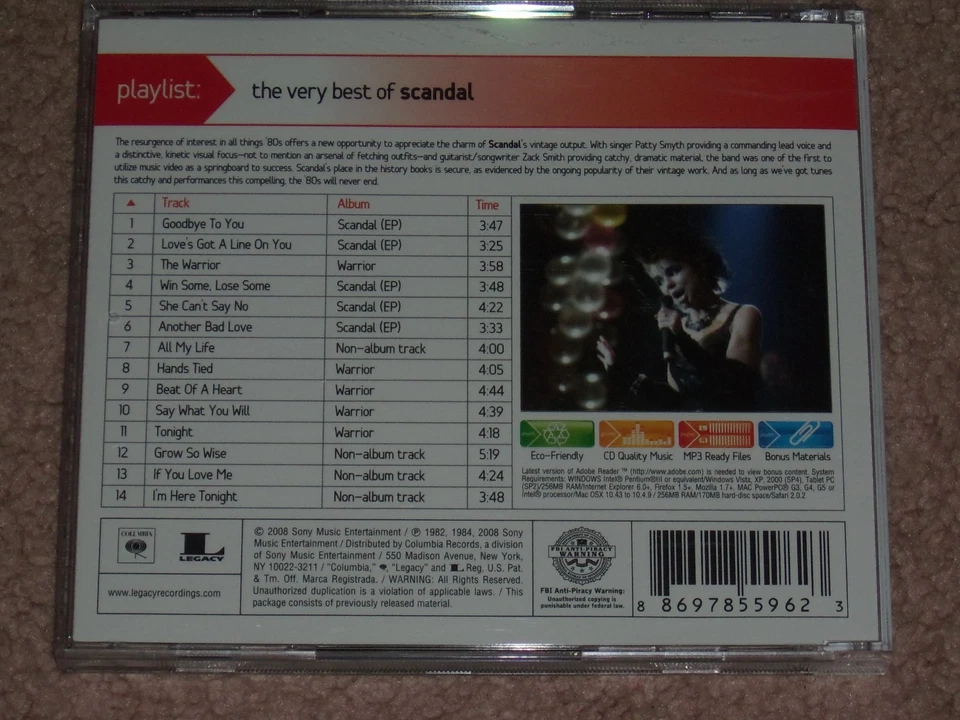 SCANDAL - Playlist: The Very Best CD, Mar-2011, Legacy) - Bild 2 von 2
