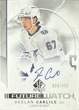 2024-25 UD SP Authentic Auto Declan Carlile Future Watch /999 #149 Rookie RC