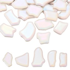 500g/1.1LB Irregular Ceramics Mosaic Tiles, 0.79"-1.57" Mosaic Tile, Shiny White