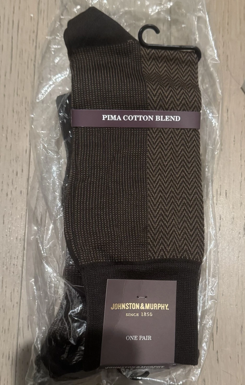 Johnston & Murphy Herringbone Panel Pima Cotton Socks - Four (4) Pairs - NWT