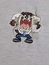 Tazmanian Devil Warner Bros Golf Polo Shirt  Men's L  Taz Tasmanian VINTAGE