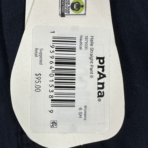 Pantalón recto prAna Halle II para mujer 6 x 28" azul marino elástico senderismo al aire libre nuevo con etiquetas - Imagen 4 de 14