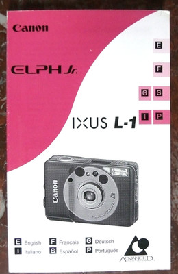 BEDIENUNGSANLEITUNG / INSTRUCTIONS FOR USE: CANON ELPH Jr IXUS L-1 - 1997 - GUTER ZUSTAND