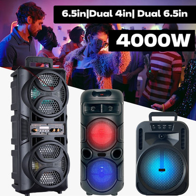 Dual Portable Bluetooth SpeakerSub woofer Deep Bass SoundSystem Party USB LOT US