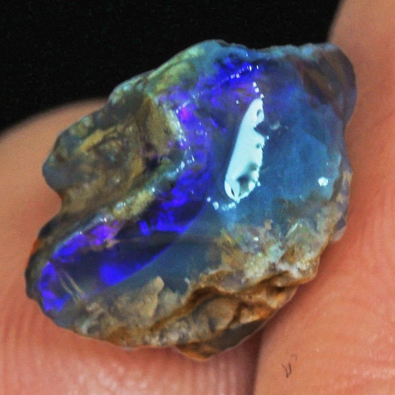 4Ct Natural Black Lightning Ridge Opal Facet Rough Nugget Specimen PWb7916