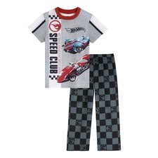 NWT Hot Wheels Boys Pajama Set Large 10-12 T-Shirt Pants Race Cars Kidcore Gift