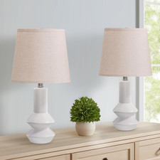 Dggdome 20 White Ceramic Lamps Set Of 2 For Bedroom Cream White Table Lamps For