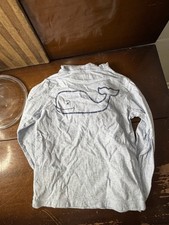 Vineyard Vines Whale Hoodie Shirt Long Sleeve Unisex Size 5 Light Blue 266