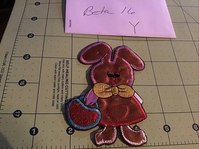 New Bunny Patch Super Cute Girl Rabbit with Floppy Ears, Purse & Scarf Tie Patch