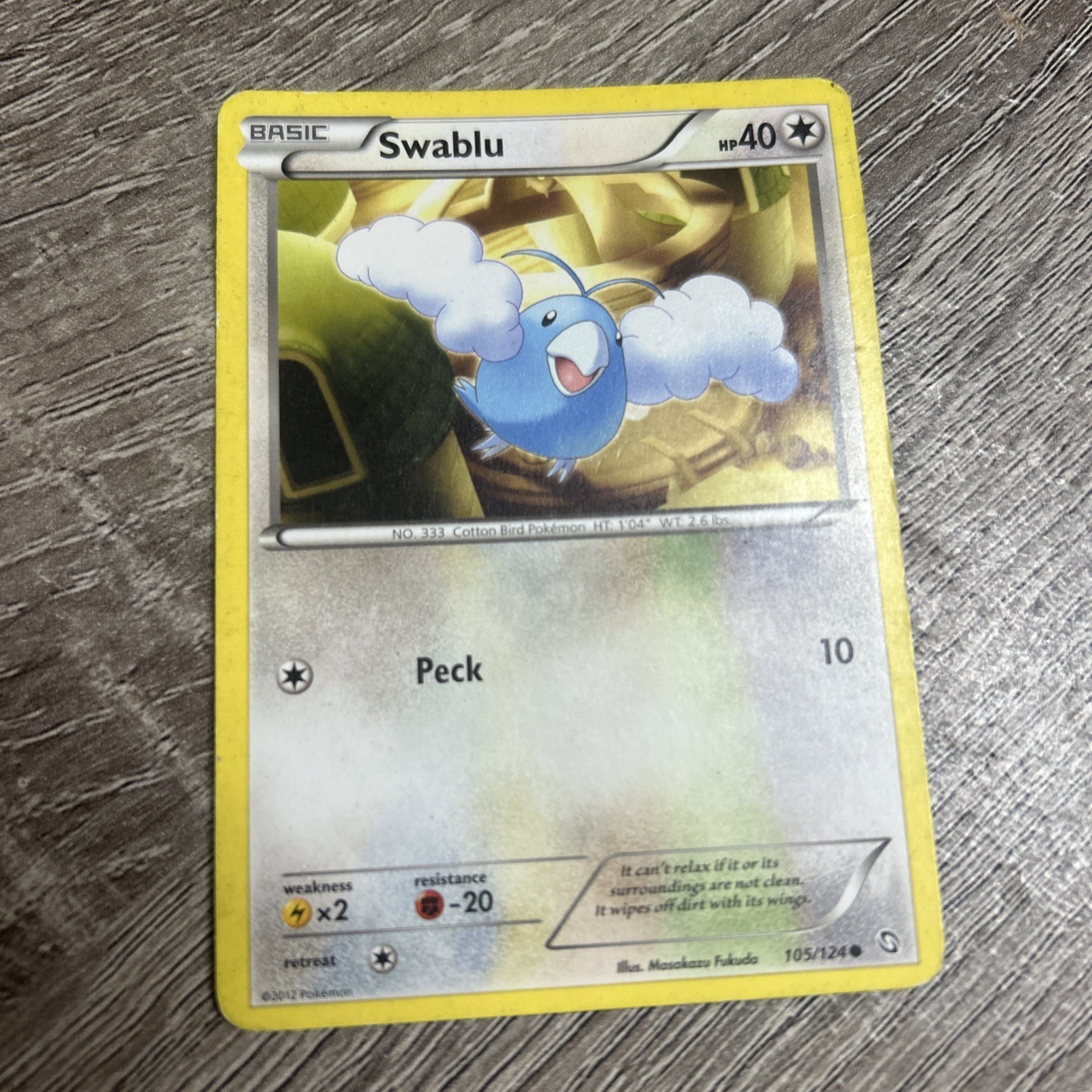 “Swablu” Pokemon Card