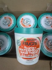 6*Garnier Fructis Plumping Treat 3-In-1 Hair Mask Watermelon Extract 13.5